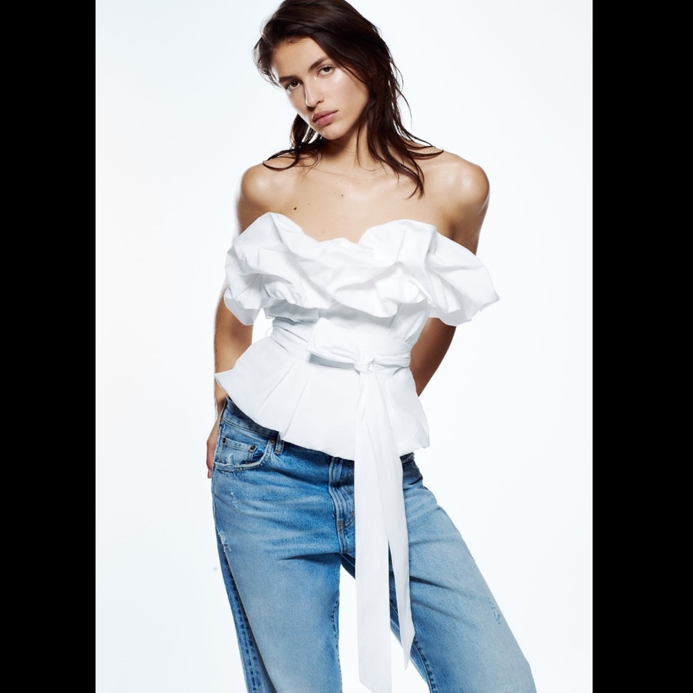 ZARA VOLUMINOUS Poplin Top NWT